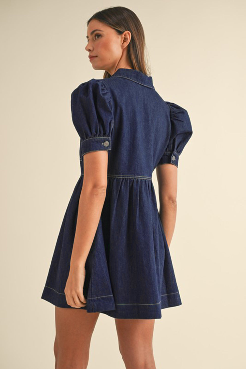 BEAU AVENUE Dirty Blue Zip Up Denim Dress