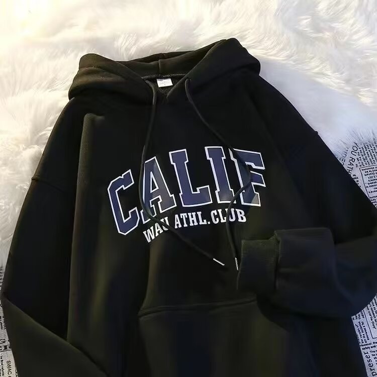 Style Fleece-Lined Hooded Sweatshirt Men's Unisex Street Hip Hop Jacket