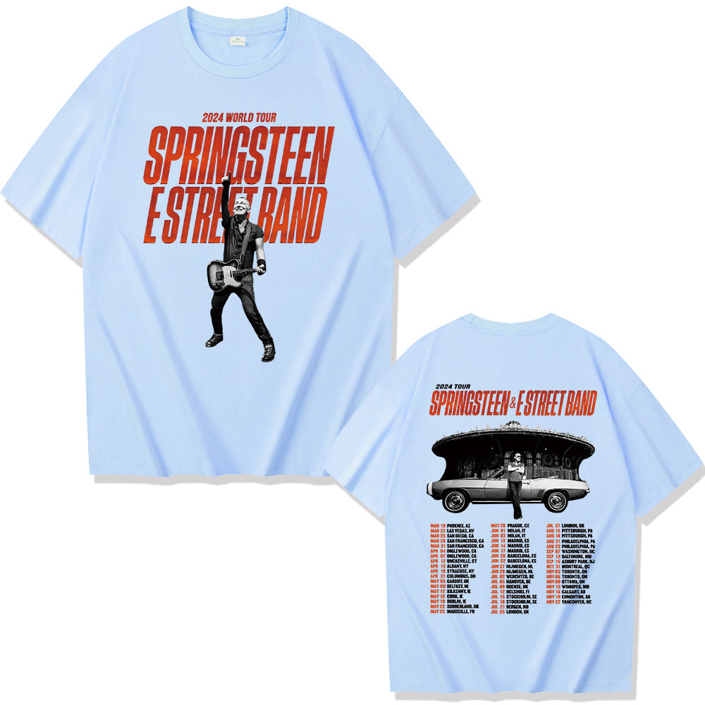 Bruce Springsteen and E Street World Tour Short sleeved T-shirts for Men and Women