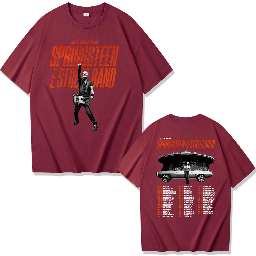 Bruce Springsteen and E Street World Tour Short sleeved T-shirts for Men and Women