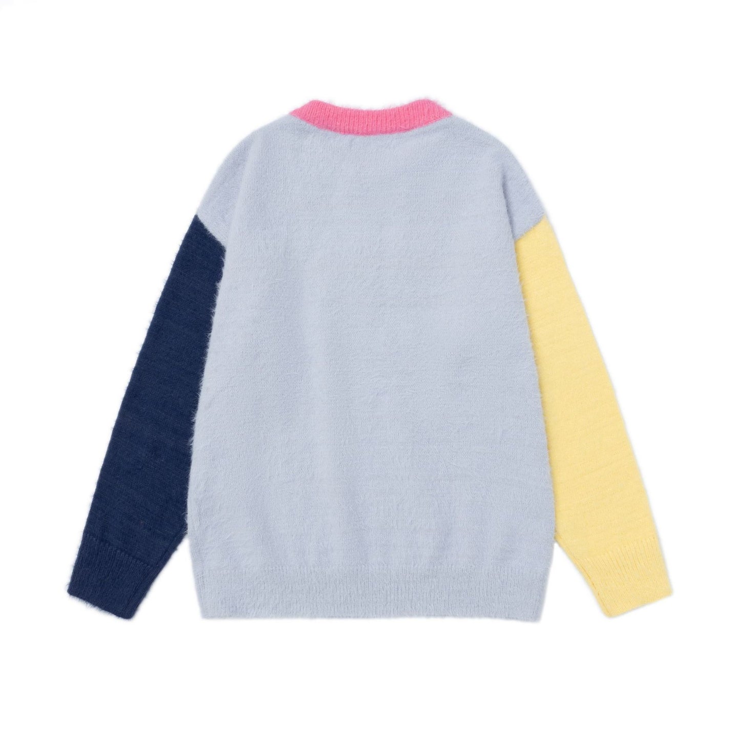 Cat contrasting sleeve sweater