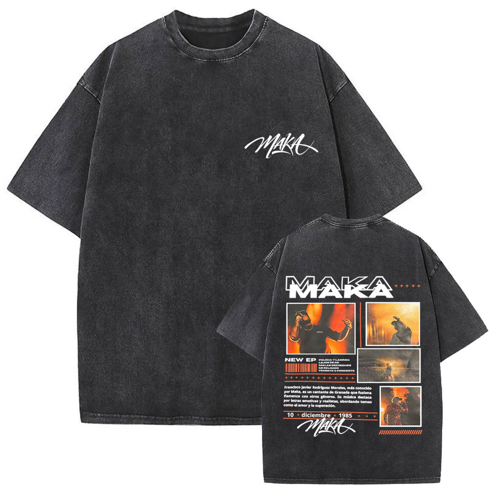 Vintage Washed Hip Hop Graphic T-Shirt