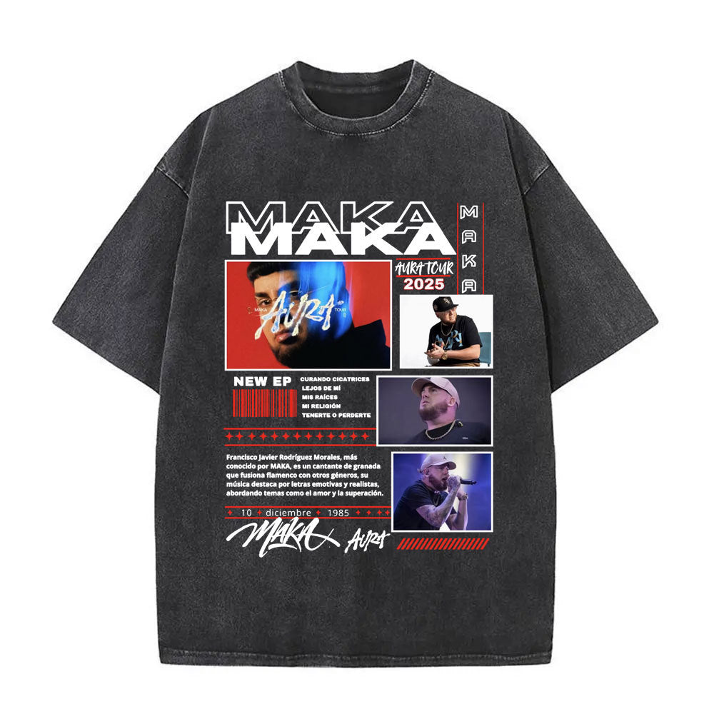 Vintage Washed Hip Hop Graphic T-Shirt