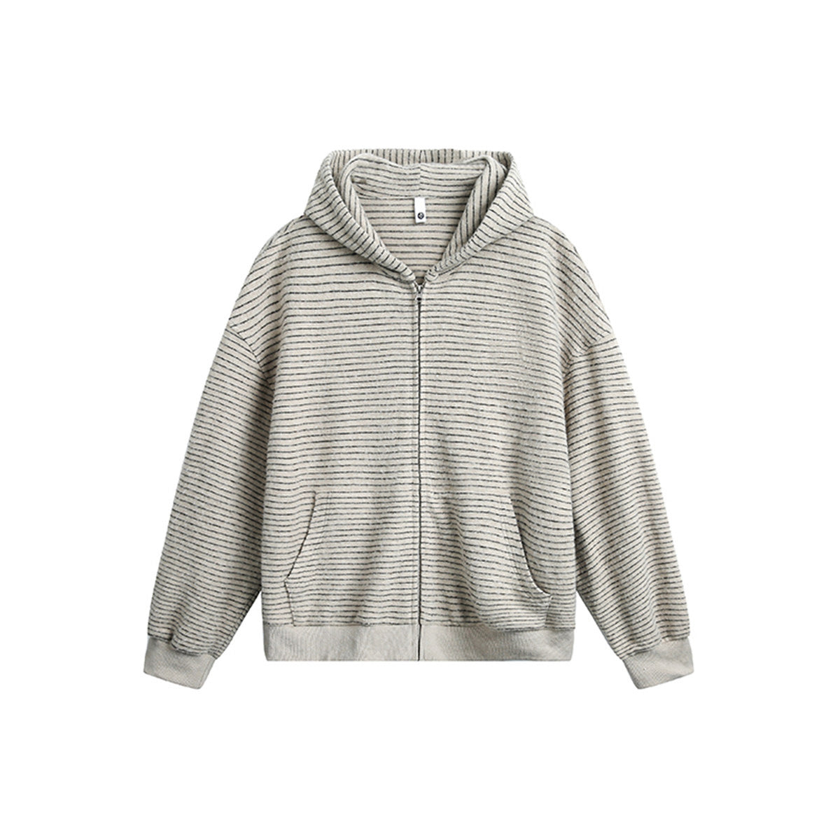 Men's  Retro Striped Zip-Up Hoodie - Loose Fit Casual Fall Winter Sweatshirt Jacket, Versatile Trendy Couple Outerwear