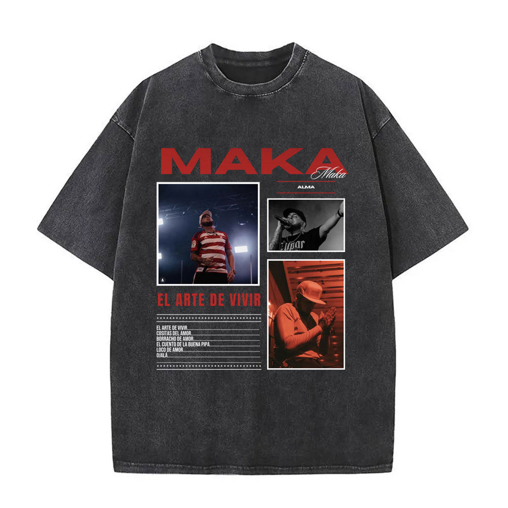 Vintage Washed Hip Hop Graphic T-Shirt