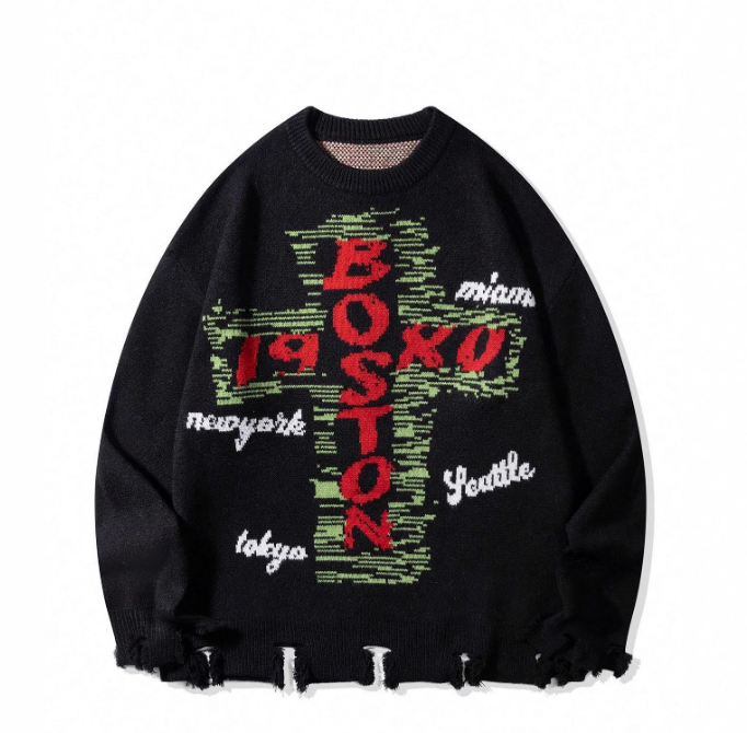 Letter loose sweater for men