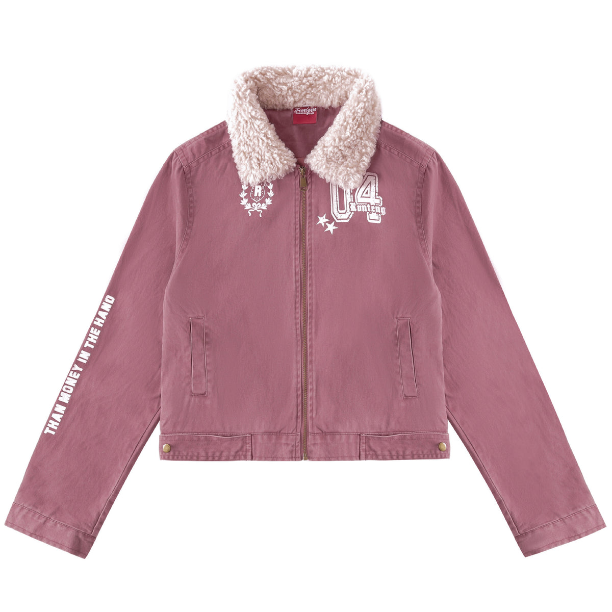 Women’s Sherpa-Lined Distressed Moto Jacket