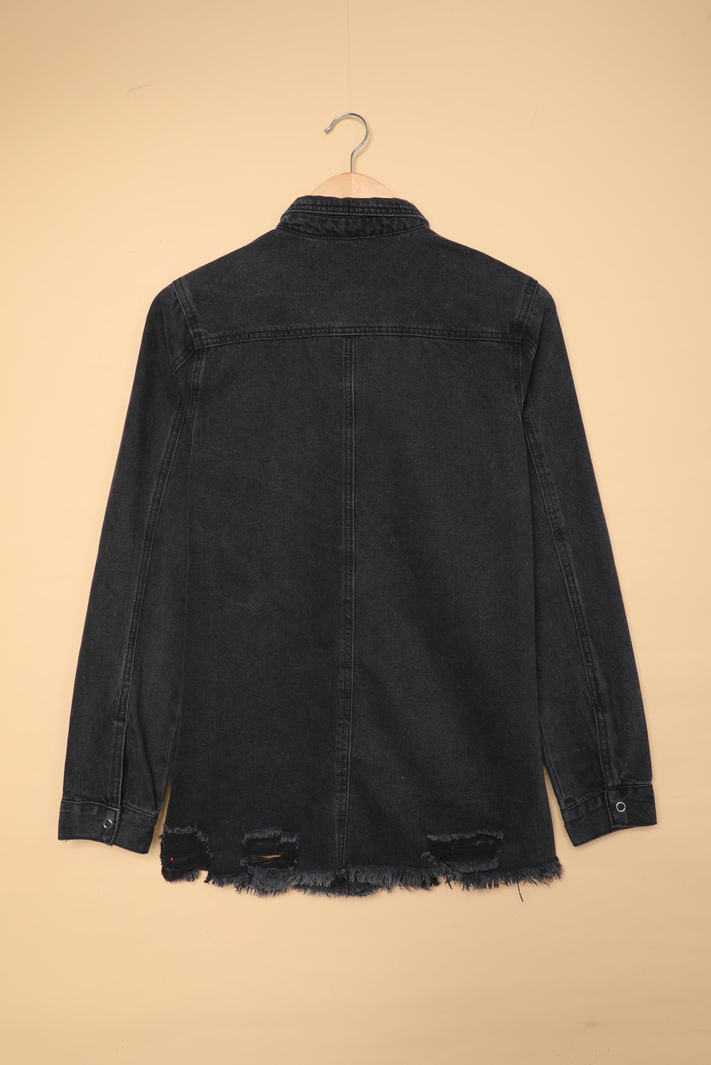 Denim Jacket Black Ripped