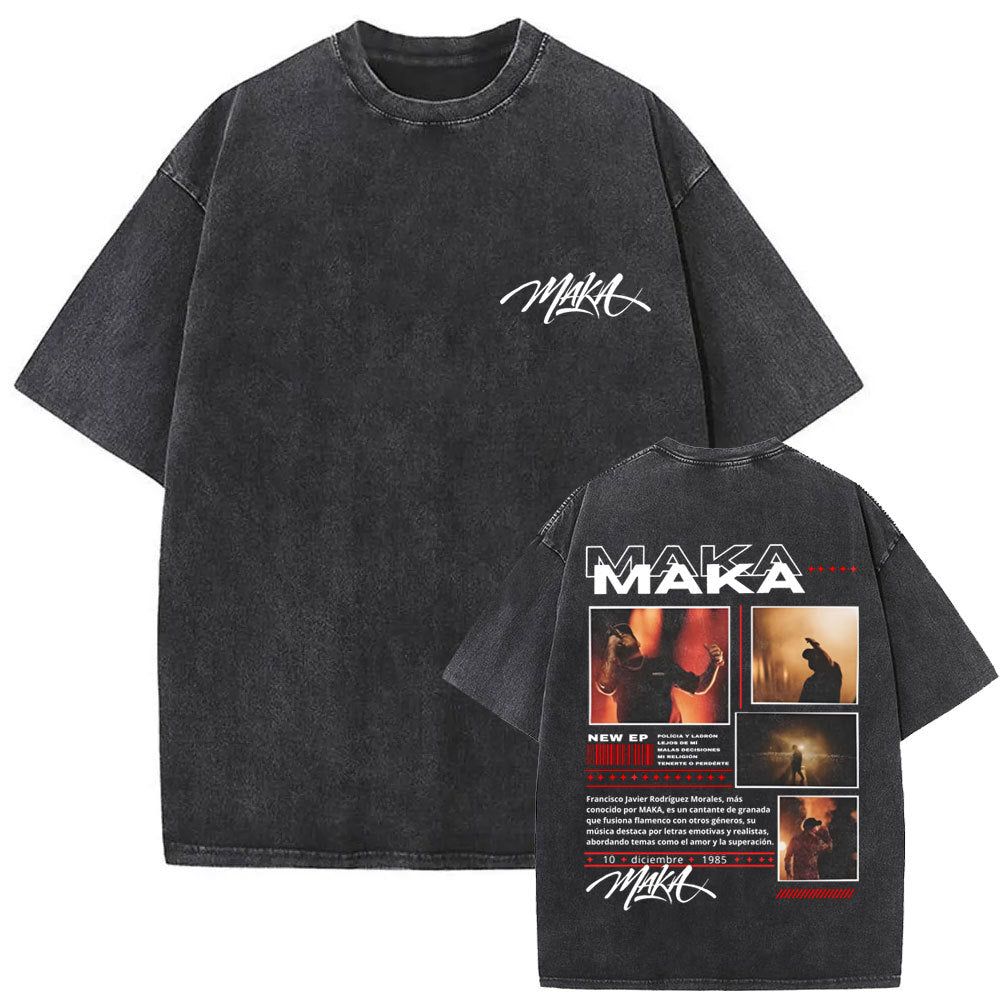 Vintage Washed Hip Hop Graphic T-Shirt