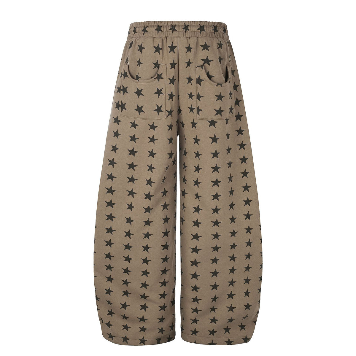 Star Print Wide-Leg Drawstring Pants