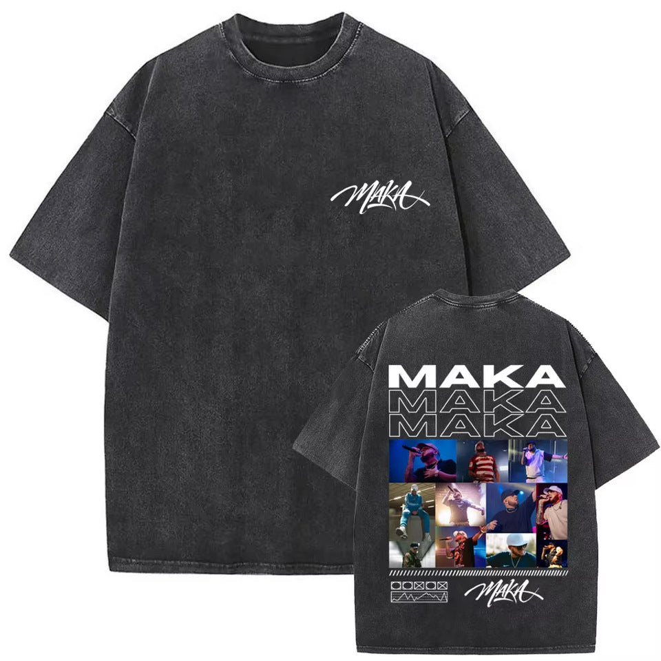 Vintage Washed Hip Hop Graphic T-Shirt