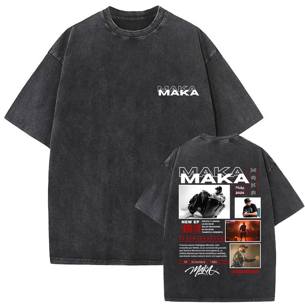 Vintage Washed Hip Hop Graphic T-Shirt