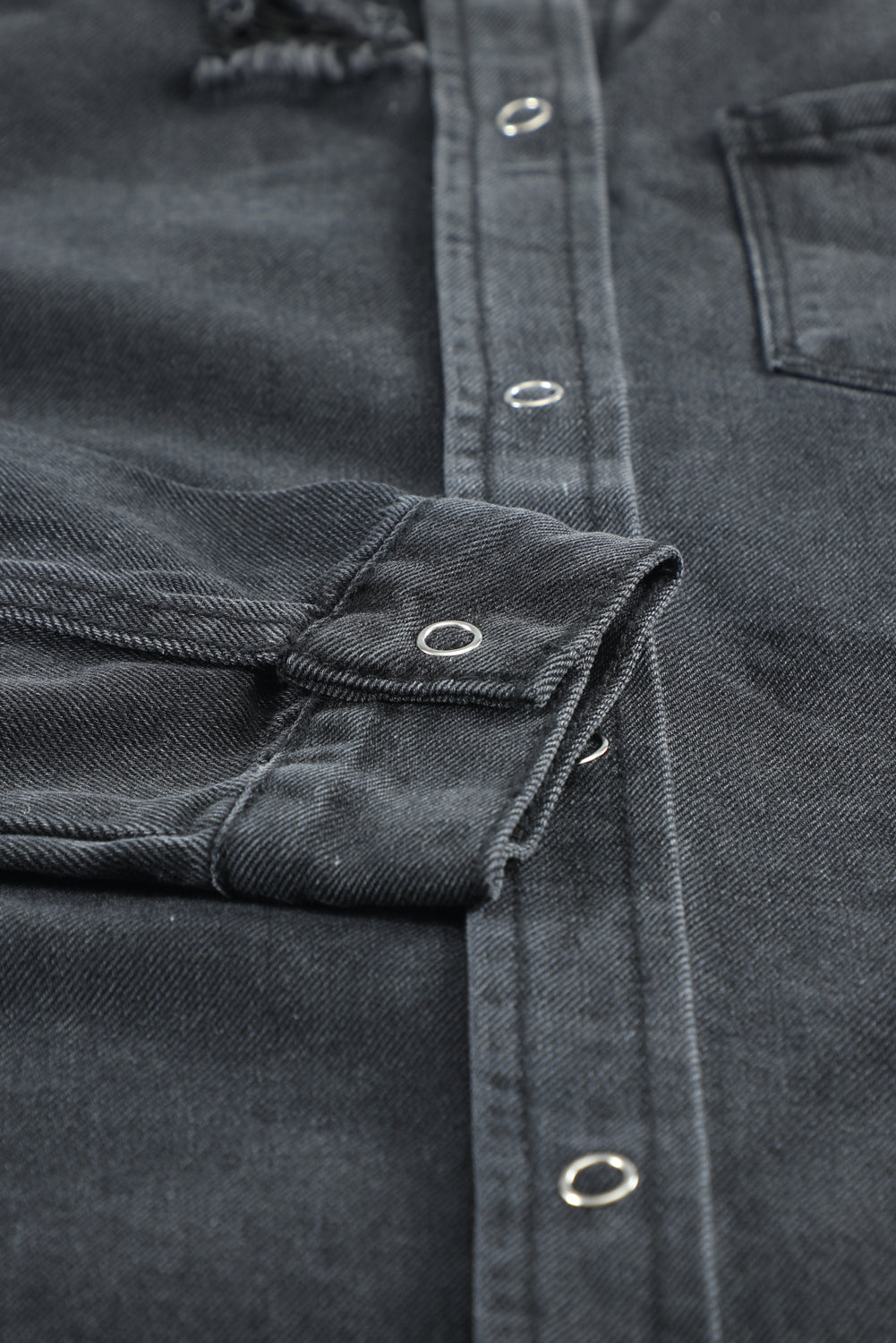 Denim Jacket Black Ripped