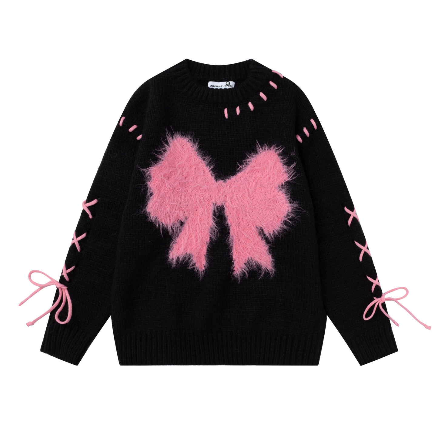 Heavy Industry Wear Rope Bow Sweater