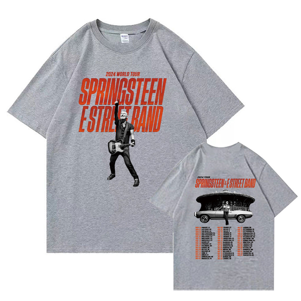 Bruce Springsteen and E Street World Tour Short sleeved T-shirts for Men and Women