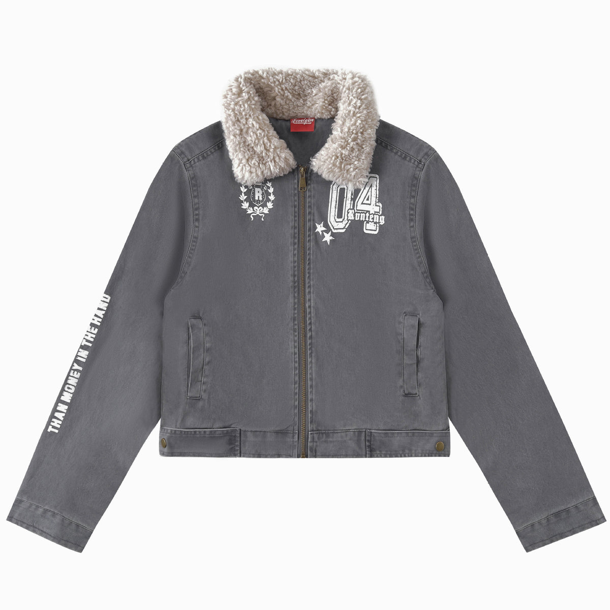 Women’s Sherpa-Lined Distressed Moto Jacket