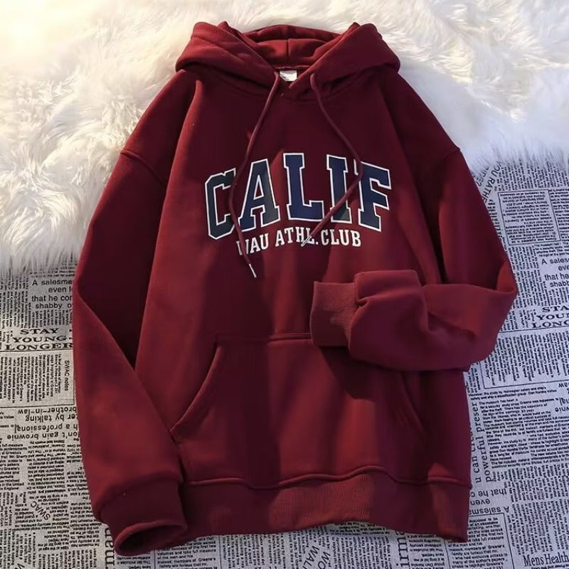 Style Fleece-Lined Hooded Sweatshirt Men's Unisex Street Hip Hop Jacket