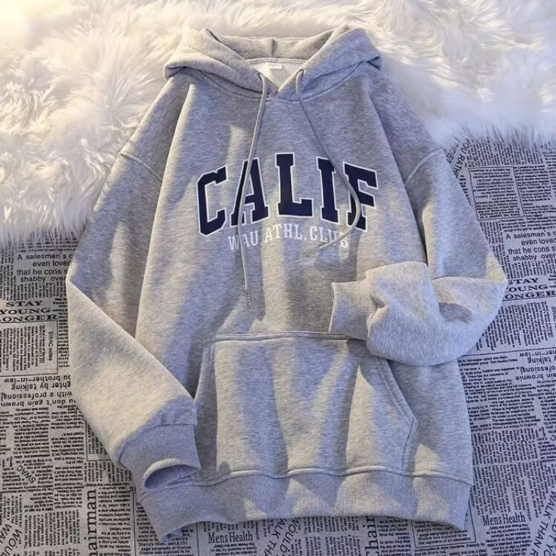 Style Fleece-Lined Hooded Sweatshirt Men's Unisex Street Hip Hop Jacket