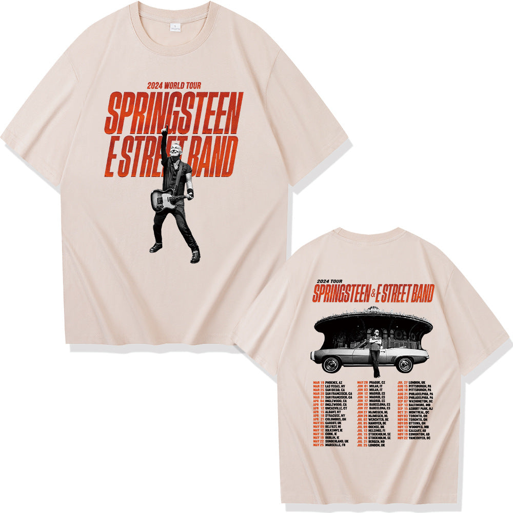 Bruce Springsteen and E Street World Tour Short sleeved T-shirts for Men and Women