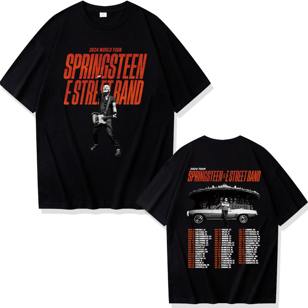 Bruce Springsteen and E Street World Tour Short sleeved T-shirts for Men and Women