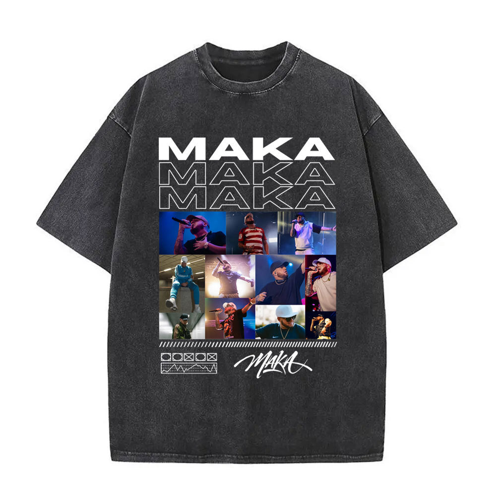 Vintage Washed Hip Hop Graphic T-Shirt