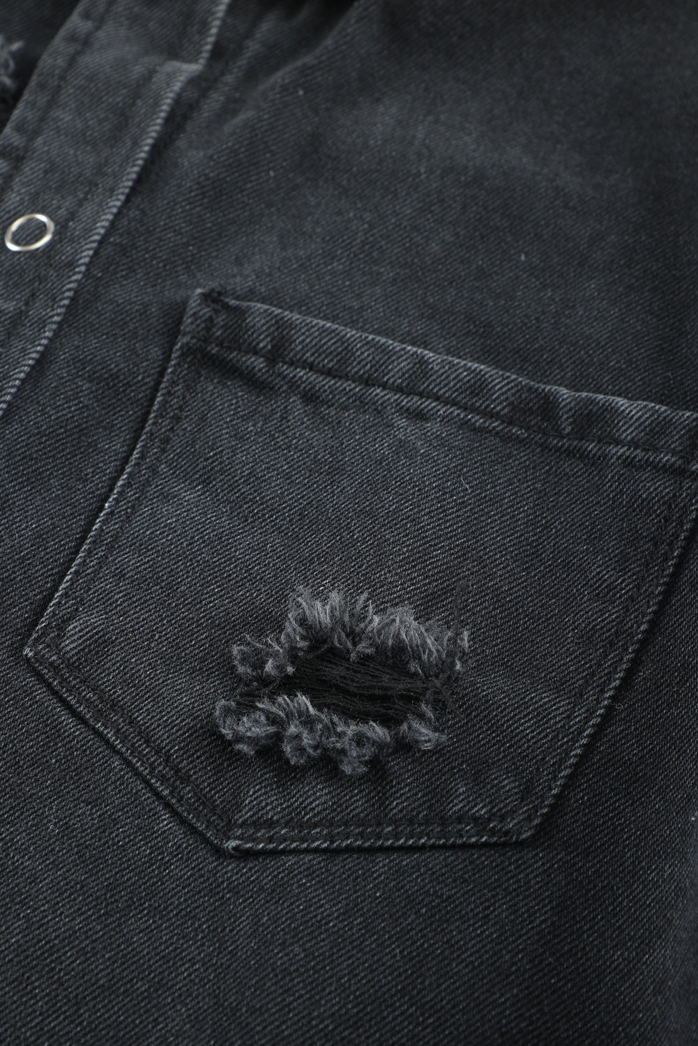 Denim Jacket Black Ripped