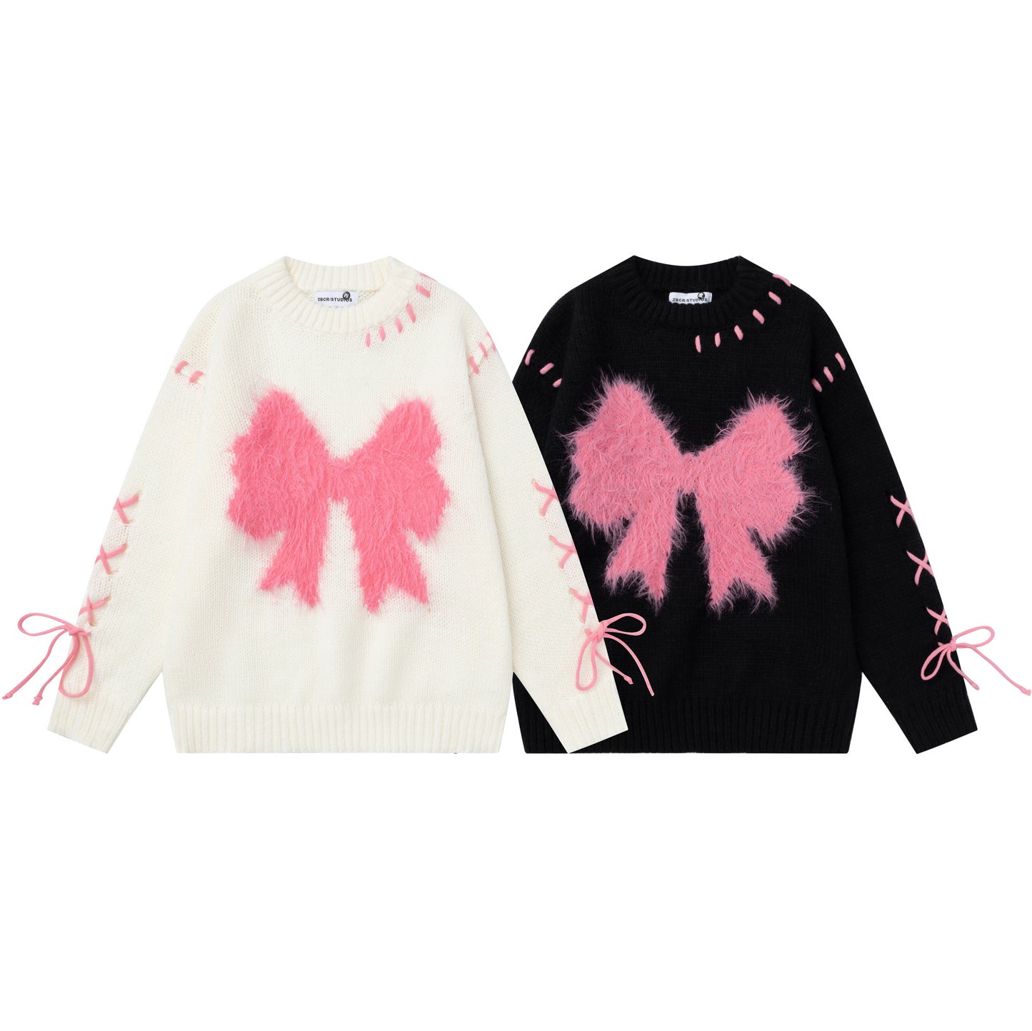 Heavy Industry Wear Rope Bow Sweater