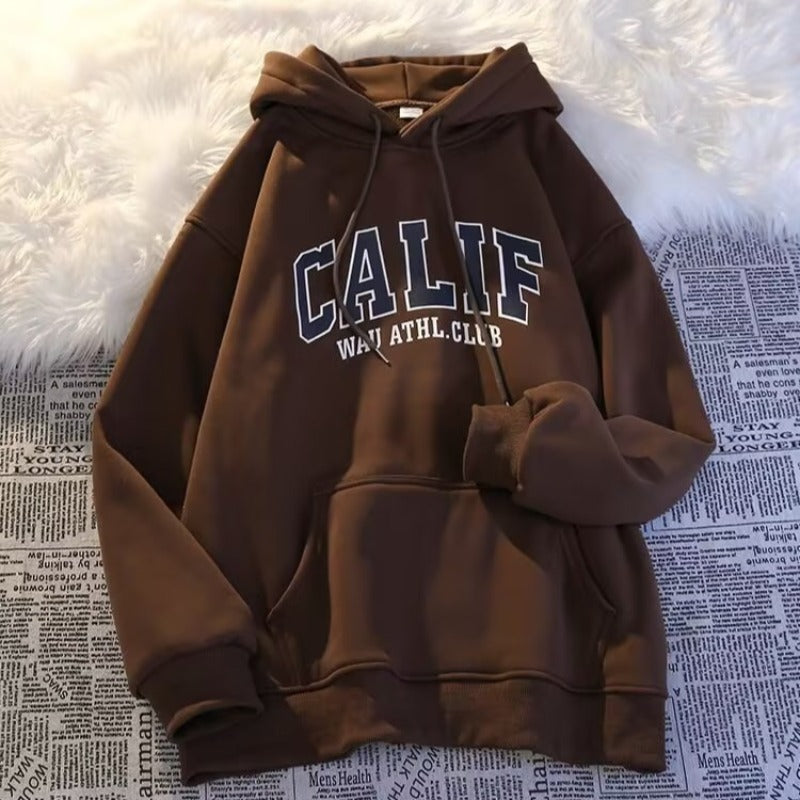 Style Fleece-Lined Hooded Sweatshirt Men's Unisex Street Hip Hop Jacket