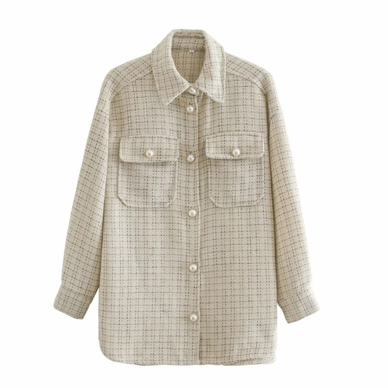 Autumn chic ladies streetwear loose shirt elegant female outfits girls