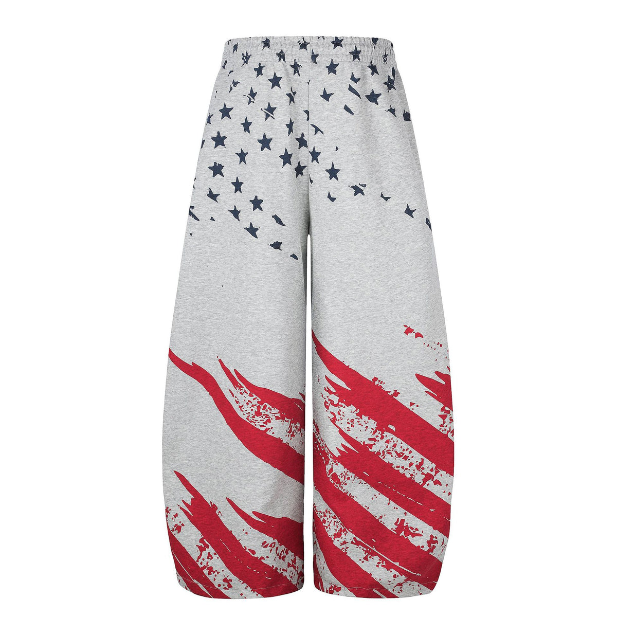 Flag All-Over Print Embroidered Wide-Leg Carpenter Joggers