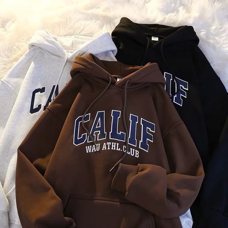 Style Fleece-Lined Hooded Sweatshirt Men's Unisex Street Hip Hop Jacket