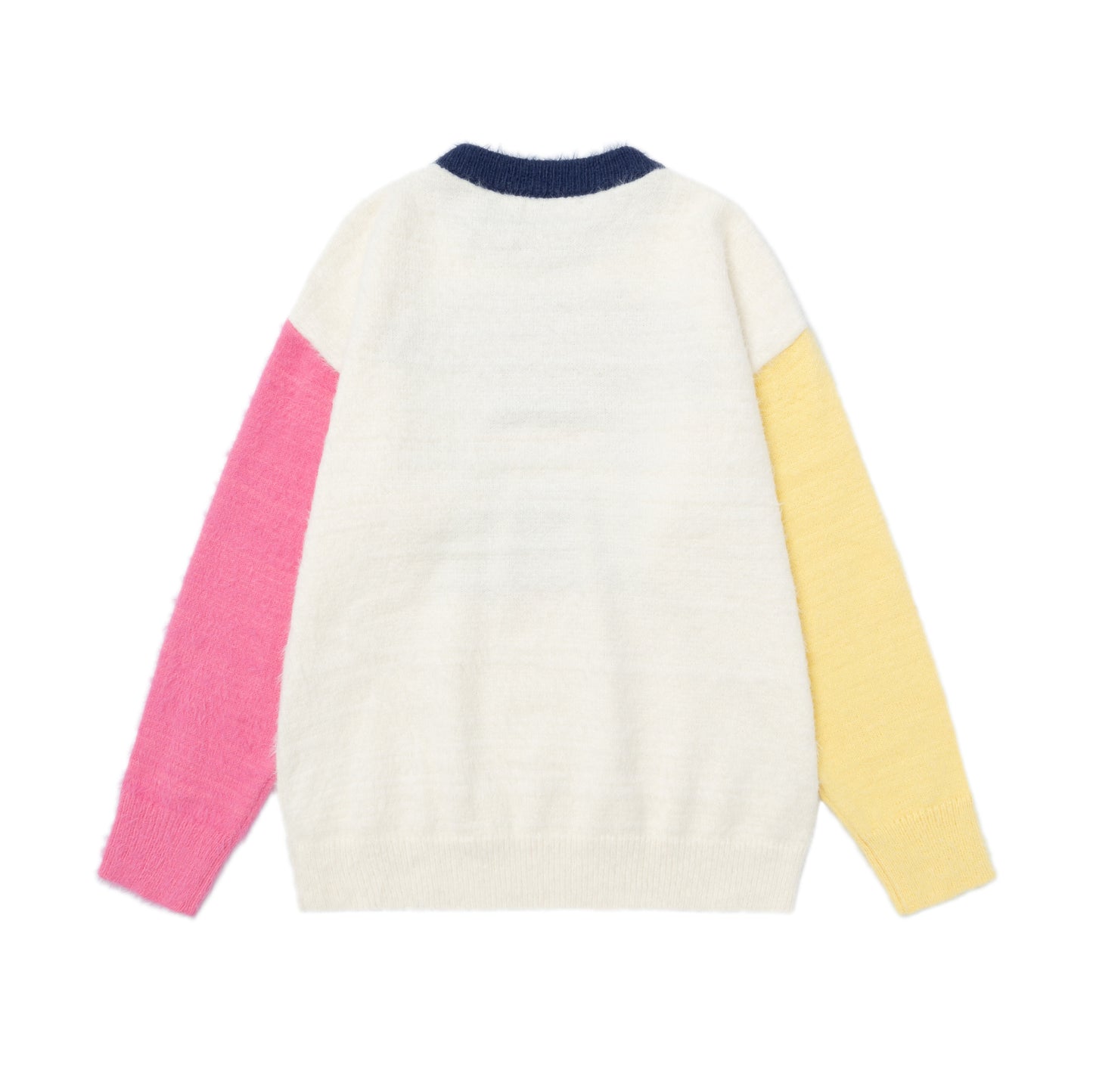 Cat contrasting sleeve sweater