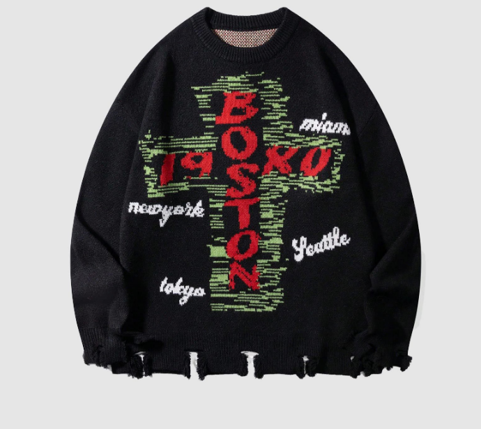 Letter loose sweater for men