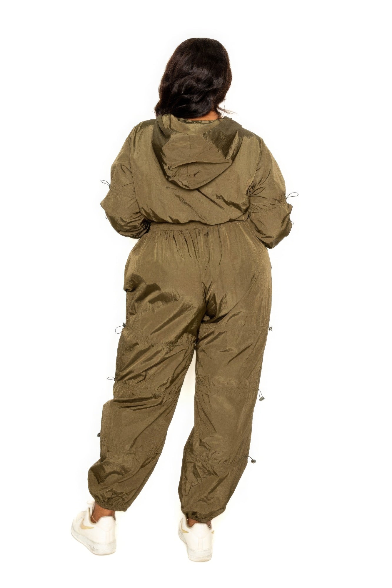 Jogger Active Wear Ladies Zip Up Set with Cord Lock Detail