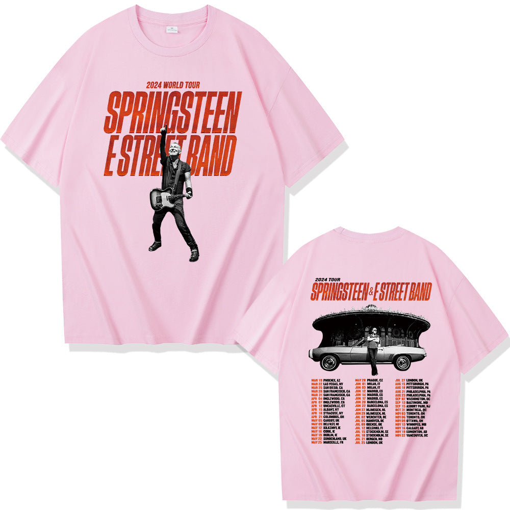 Bruce Springsteen and E Street World Tour Short sleeved T-shirts for Men and Women