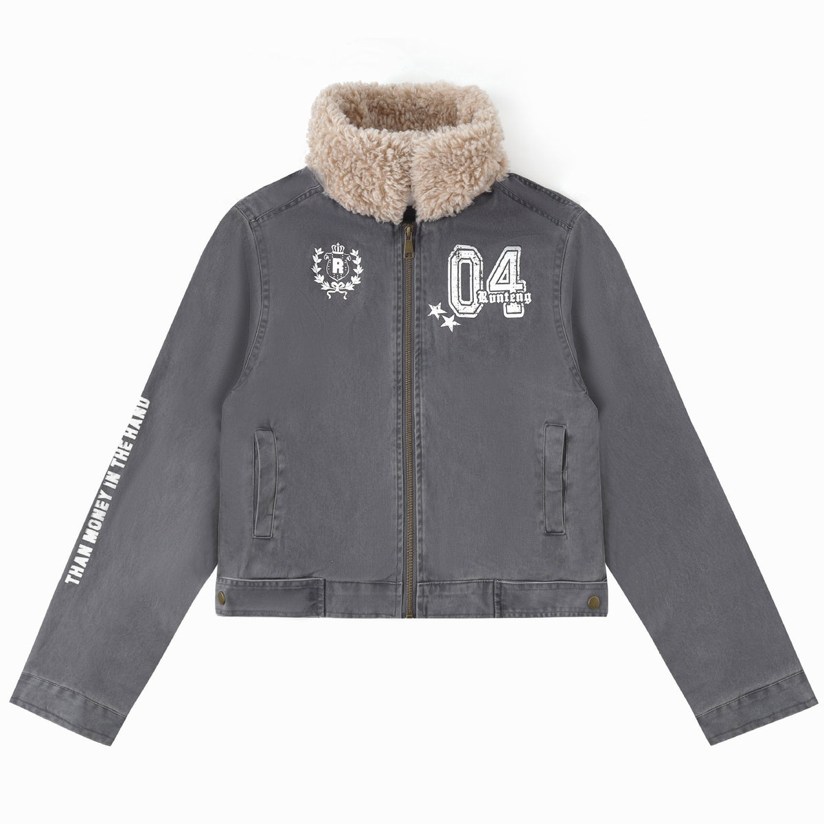 Women’s Sherpa-Lined Distressed Moto Jacket