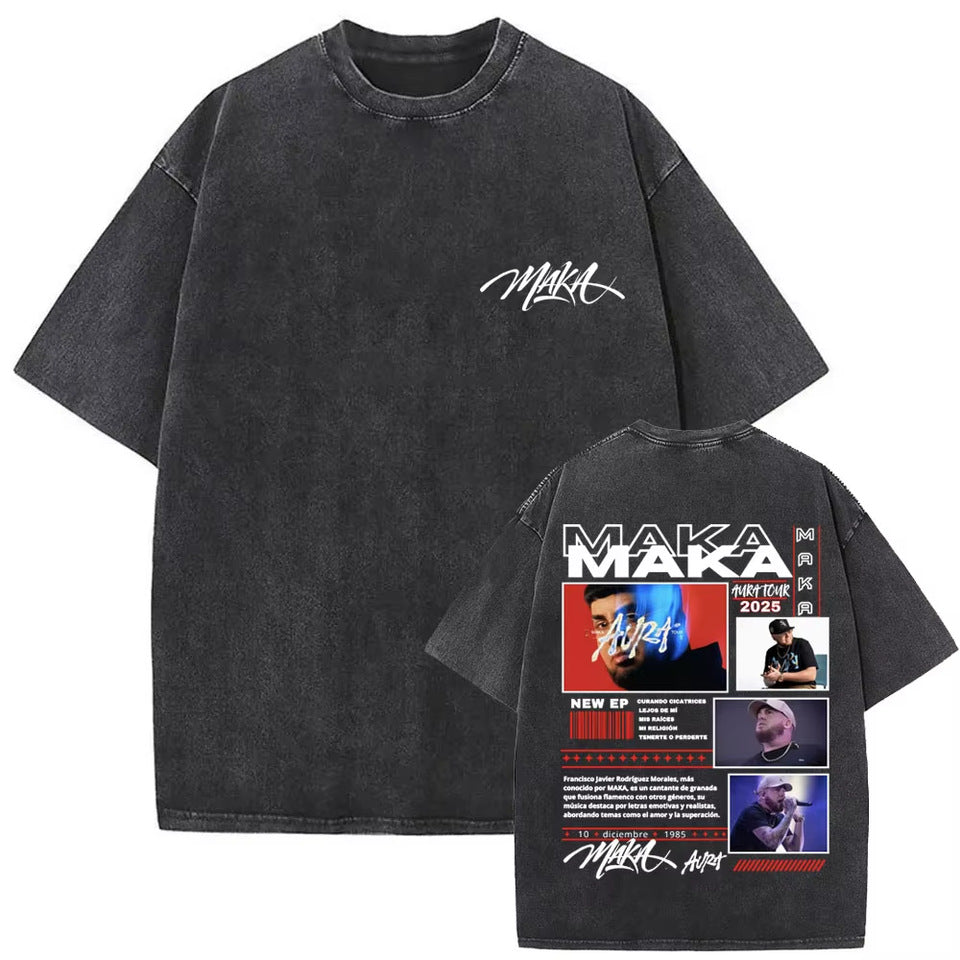 Vintage Washed Hip Hop Graphic T-Shirt