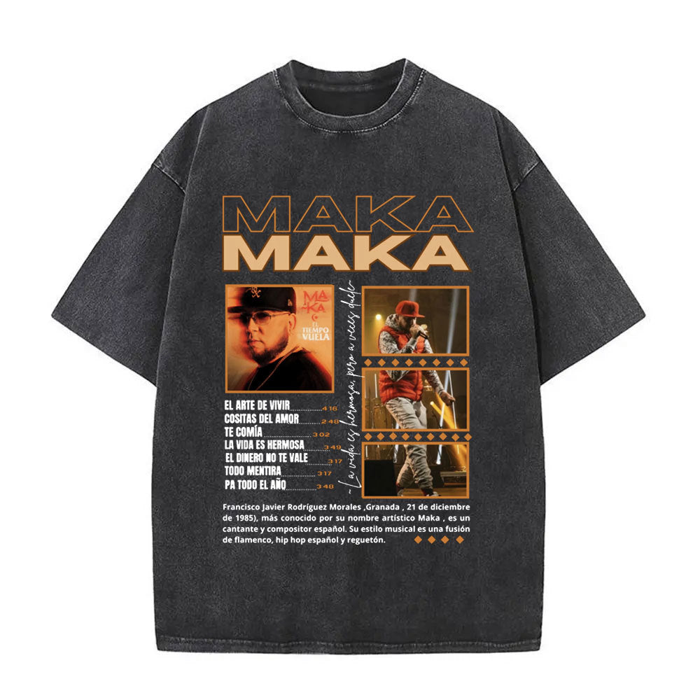 Vintage Washed Hip Hop Graphic T-Shirt