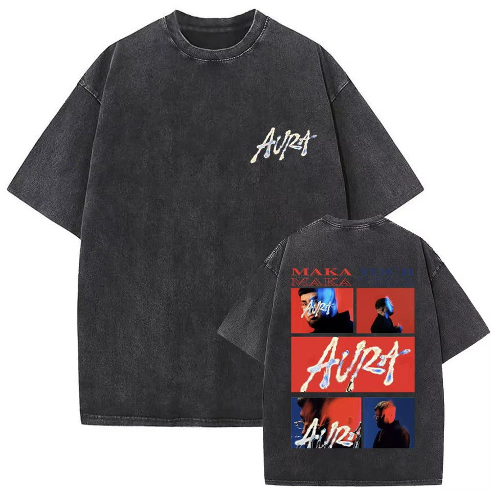 Vintage Washed Hip Hop Graphic T-Shirt