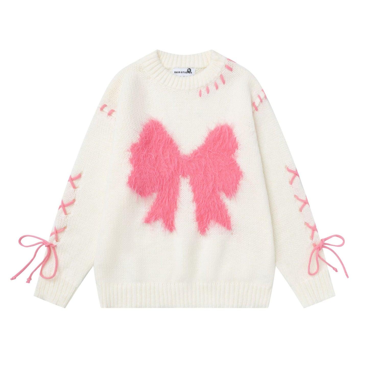 Heavy Industry Wear Rope Bow Sweater