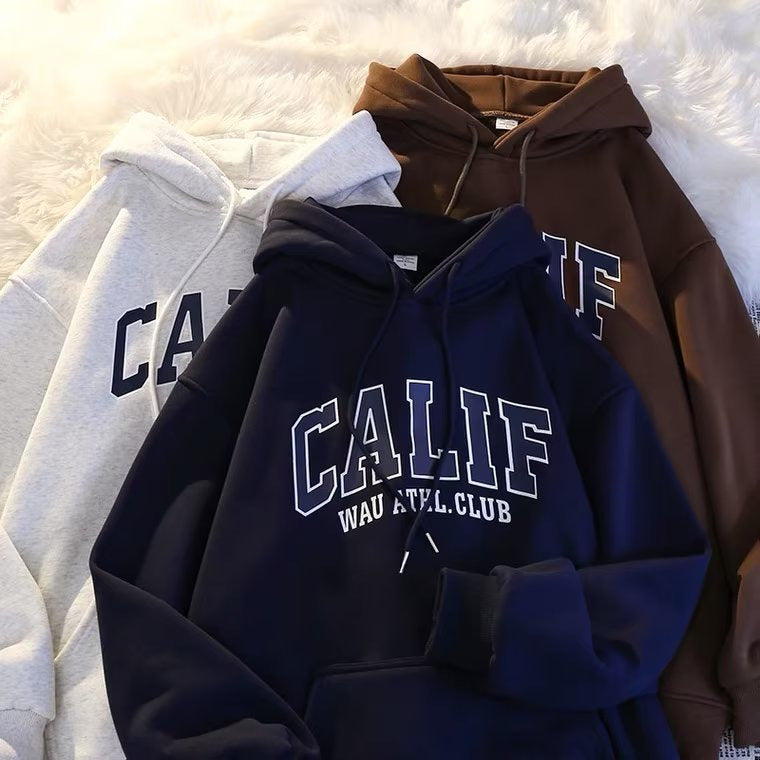 Style Fleece-Lined Hooded Sweatshirt Men's Unisex Street Hip Hop Jacket