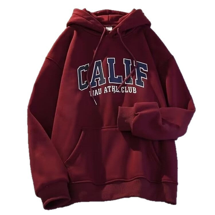 Style Fleece-Lined Hooded Sweatshirt Men's Unisex Street Hip Hop Jacket