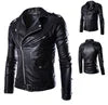 Men Faux Winter Leather Solid Color Slim Fit Jacketed