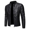 Men Faux Leather Jacket Long Sleeve Zipper Outerwear Street Tops Coats