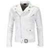 Men Faux Winter Leather Solid Color Slim Fit Jacketed