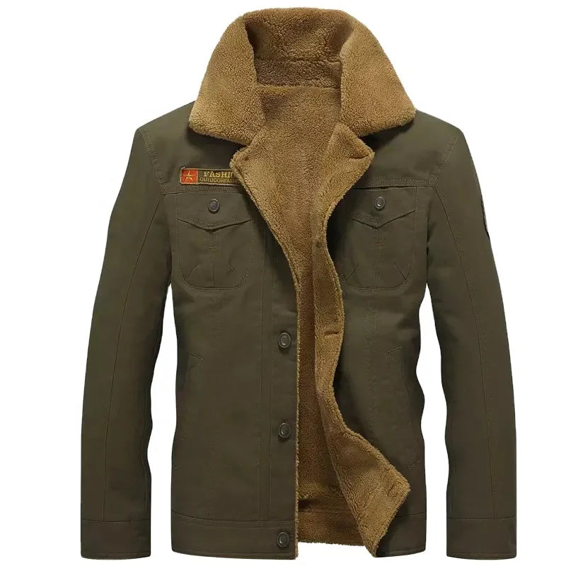 Men’s Cotton Thick Thermal Coat Outwear Fleece Hooded
