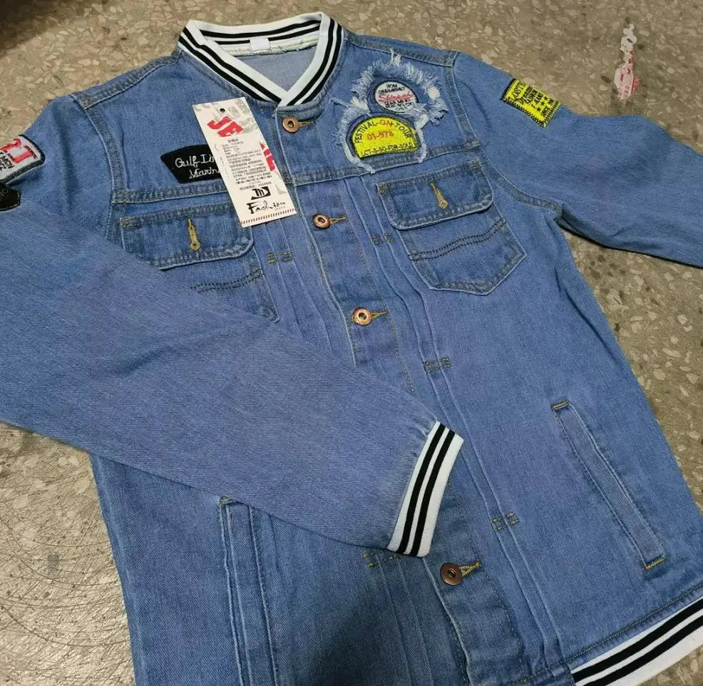 Men's Denim Jacket Casual Trendy Button Street Cool Wear.