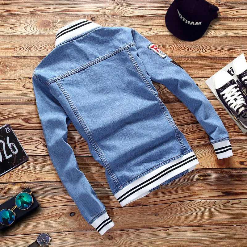 Men's Denim Jacket Casual Trendy Button Street Cool Wear.