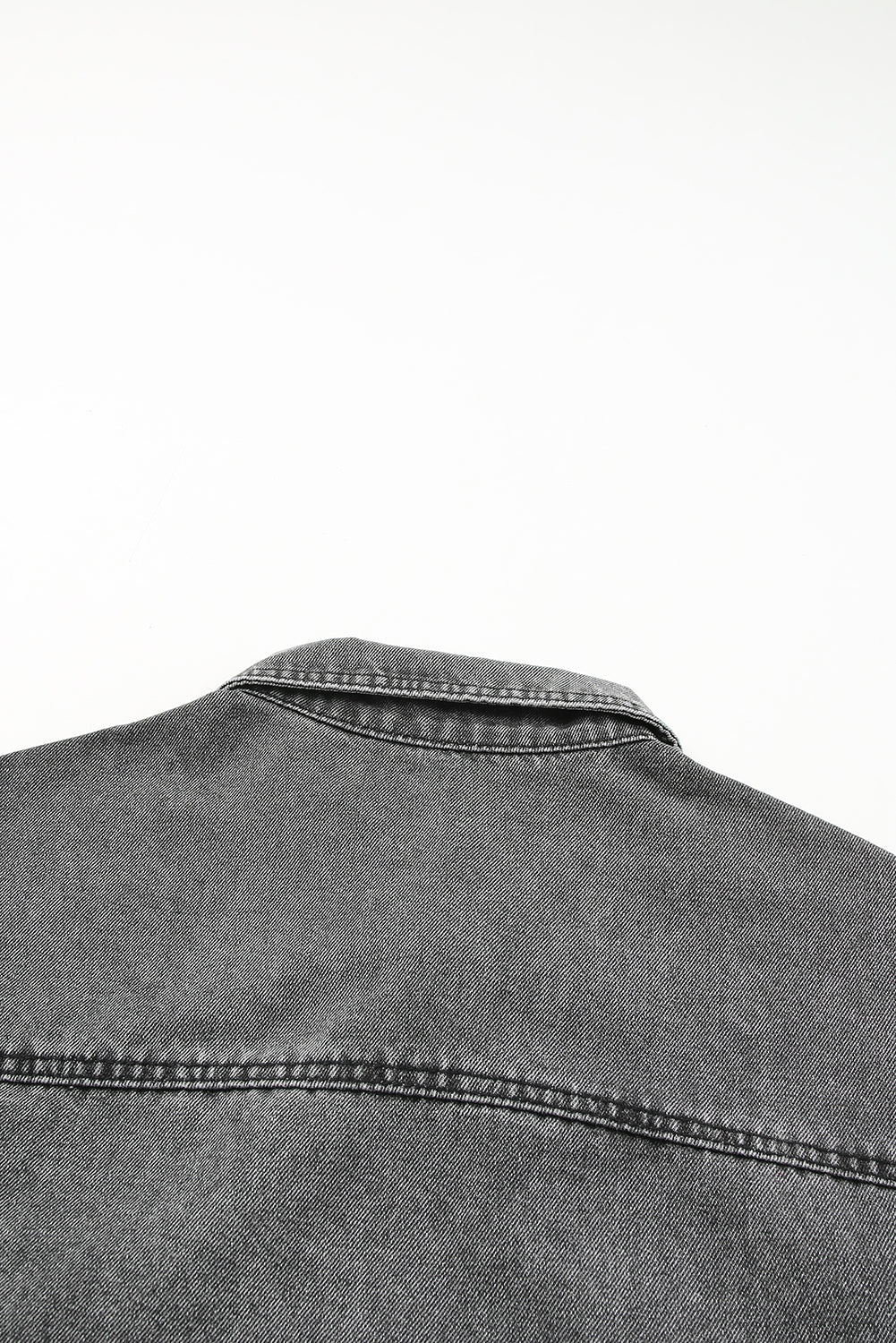 Jacket Shacket Grey Plaid Patch Flap Pocket Denim