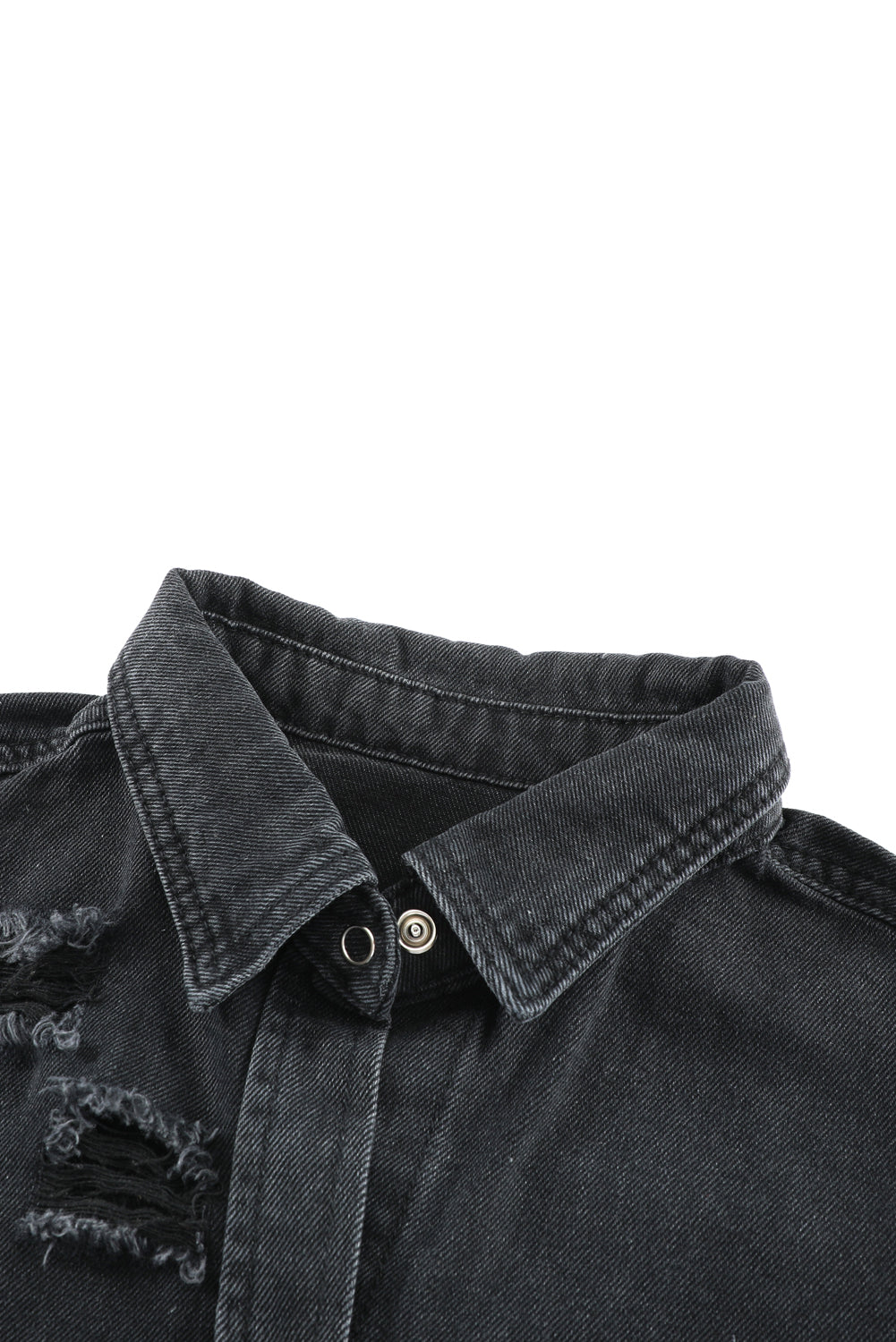 Denim Jacket Black Ripped